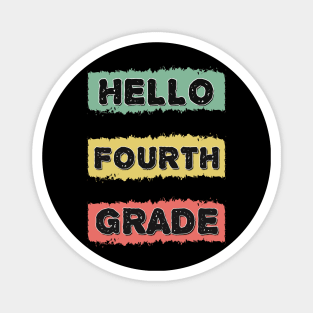 Hello Fourth Grade Tasteful Back to School RETRO Gift for Kids and Teachers Magnet